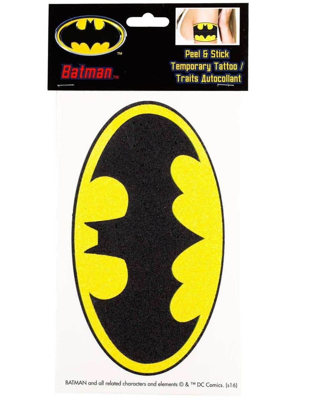 Batman Glittery Logo Peel and Stick Temporary Arm Tattoo -