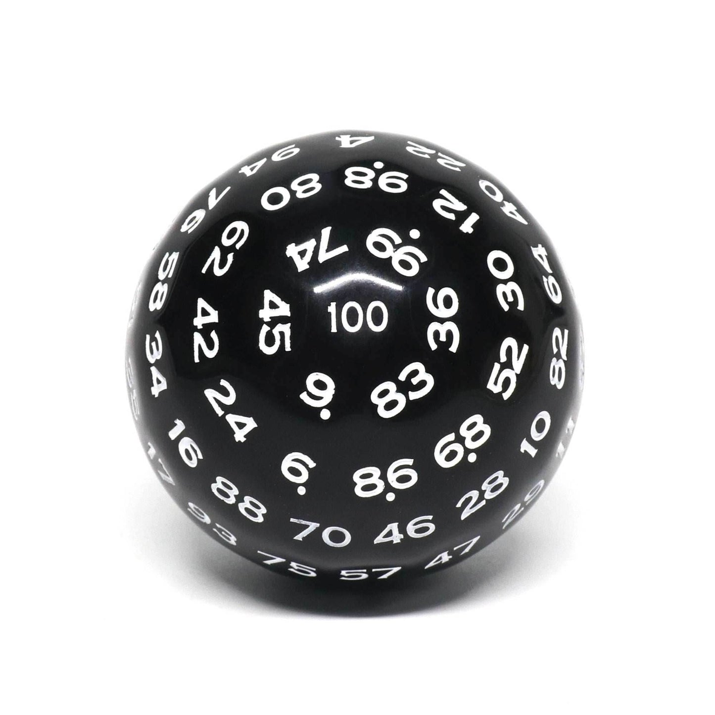 D100-Black Opaque w/white Numbers -