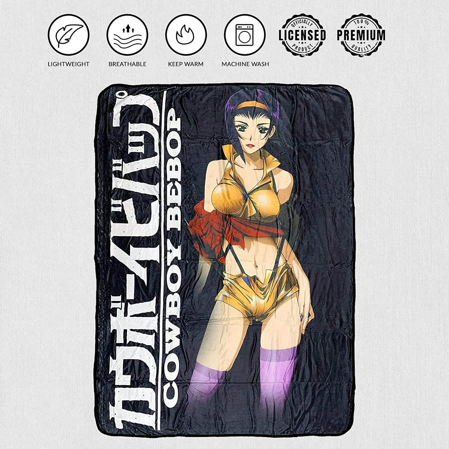 Cowboy Bebop Faye Valentine Standing Fleece Throw Soft Lightweight Blanket 45x60 Inches -