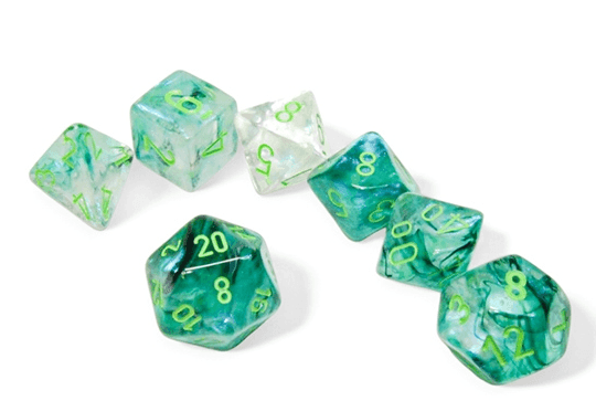 Borealis Polyhedral Kelp/Light Green Luminary 7-Die Set -