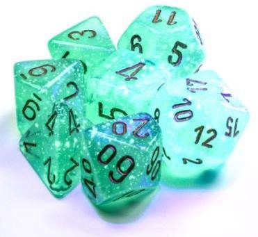 Borealis Polyhedral Light Green/Gold Luminary 7-Die Set -