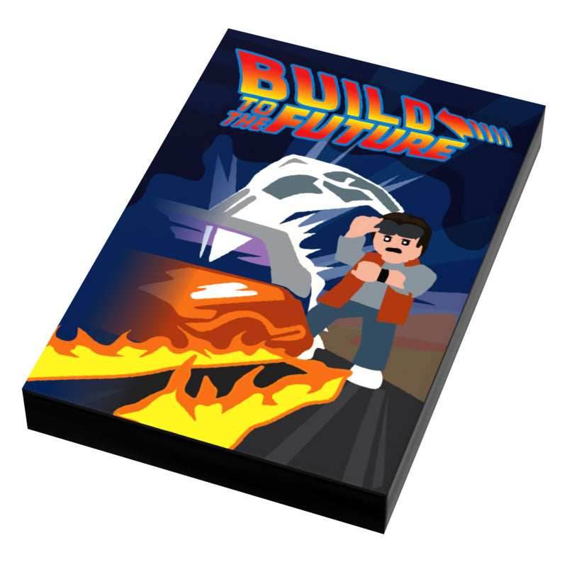 Build to the Future Movie Cover (2x3 Tile) made using LEGO parts - B3 Customs -