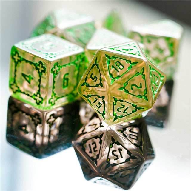 (Green) Huge Castle Dice (D6:25mm) 7-Dice -