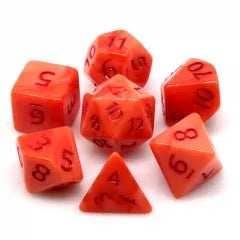 Satan's Pain 7-Dice Set Red & Light Red w/Red Numbers Dnd Dice Set -