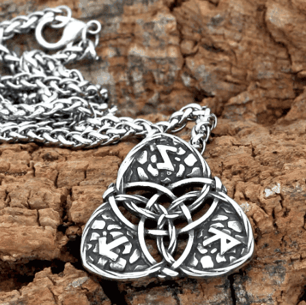 Celtic Triquetra Stainless Steel Pendant Necklace -