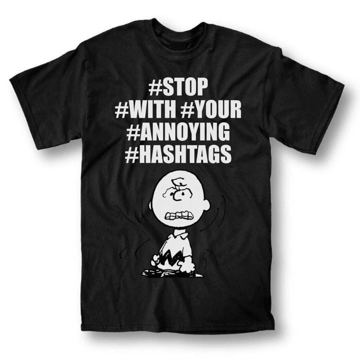 Charlie Brown #Hashtags T-Shirt Tee - S