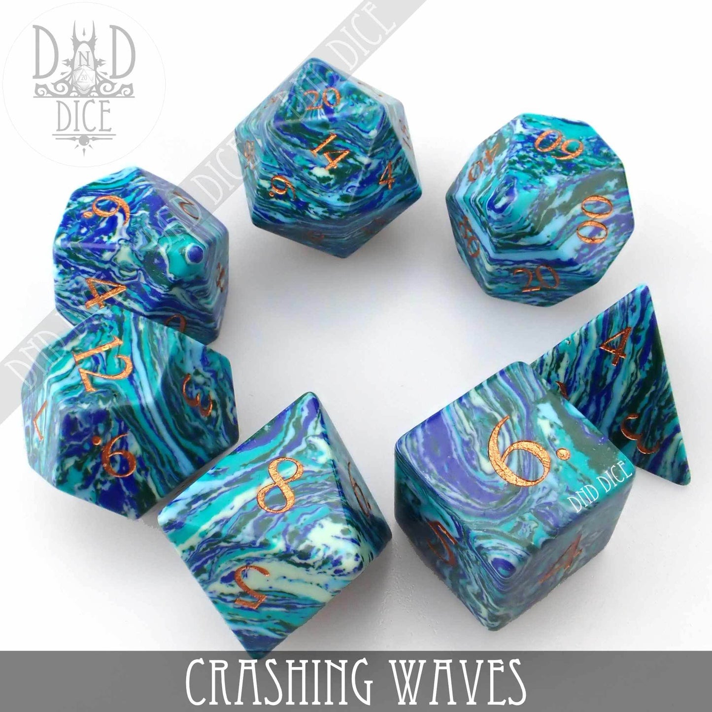 Crashing Waves Turquoise Dice Set (Gift Box) -