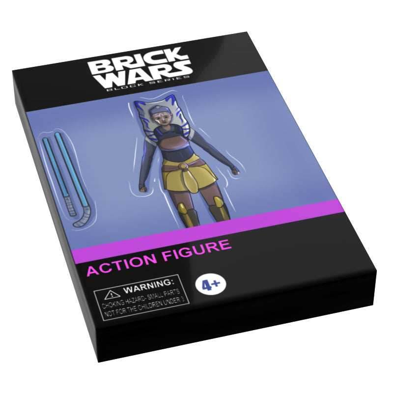 Ahsoka Action Figure (Blox Series) Tile (2x3) made from LEGO parts -
