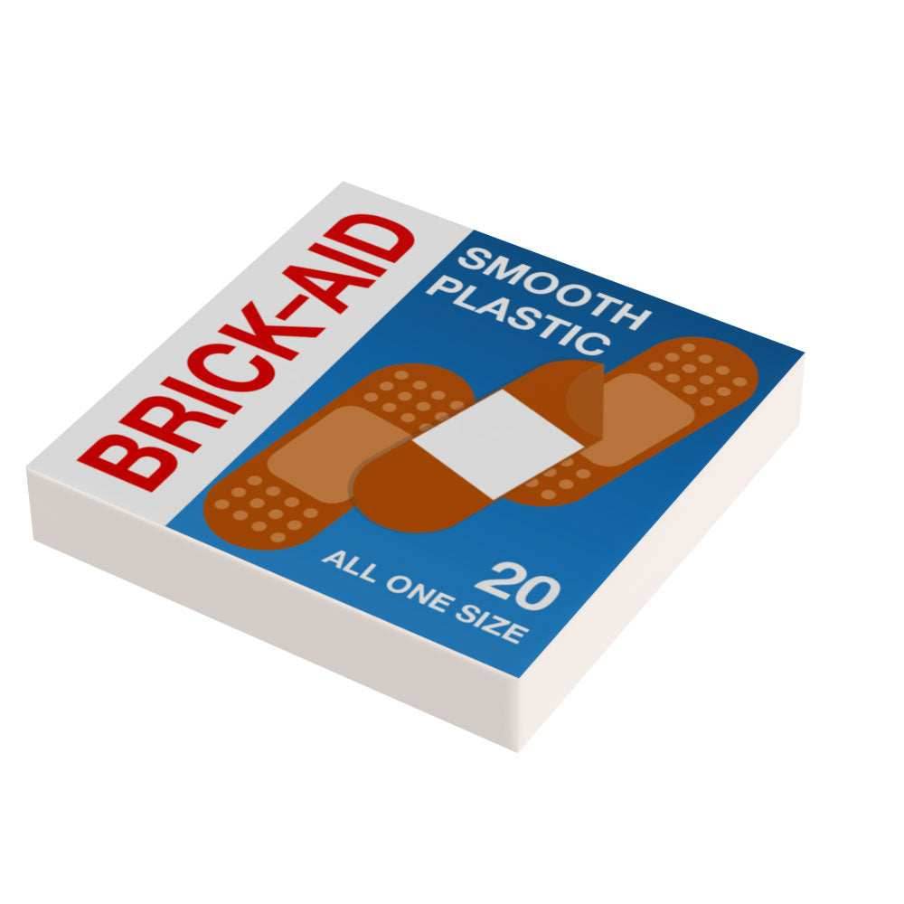 Brick-Aid, First Aid (2x2 Tile) made using LEGO parts - B3 Customs -