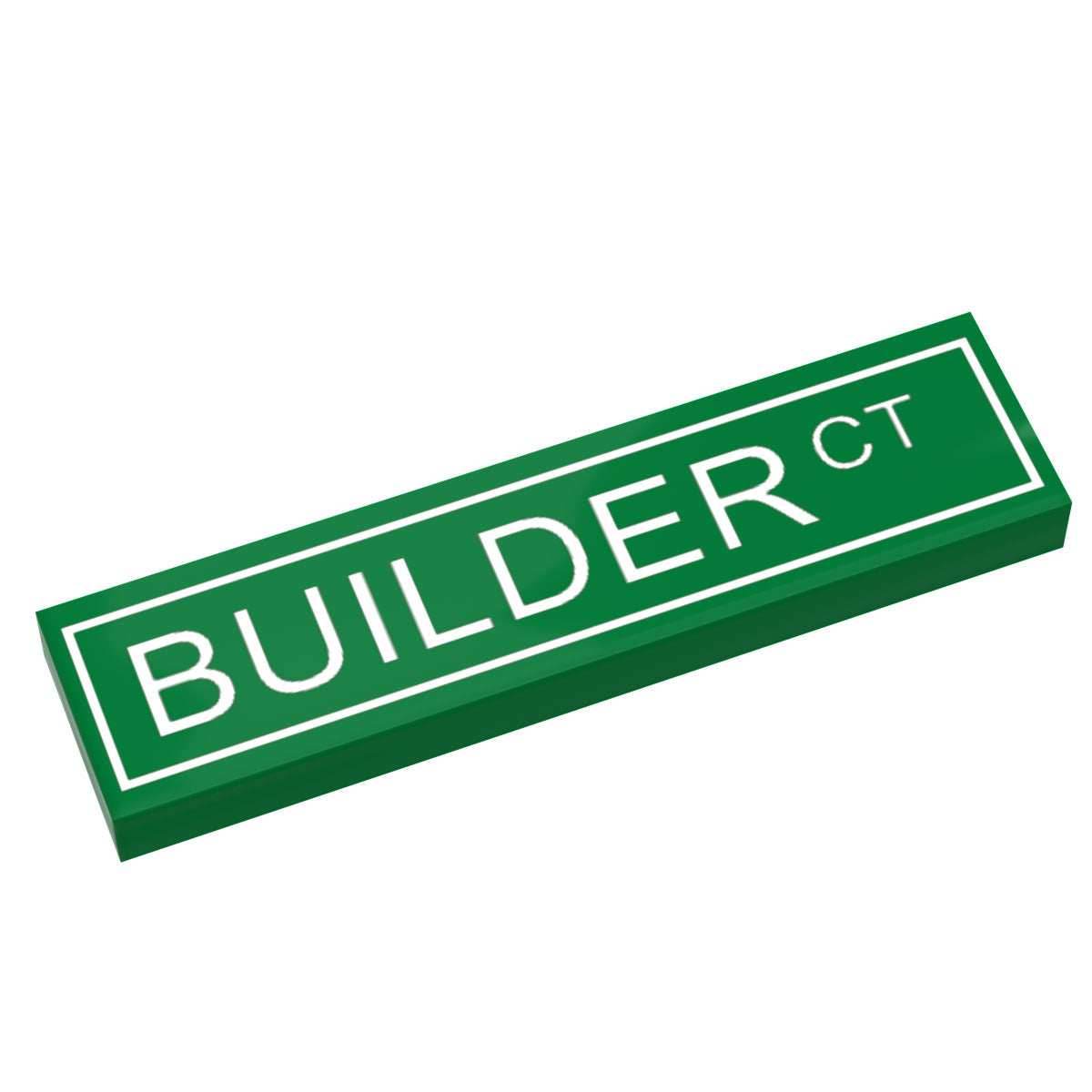 Builder Court Street Sign made with LEGO part (1x4 Tile) - B3 Customs -