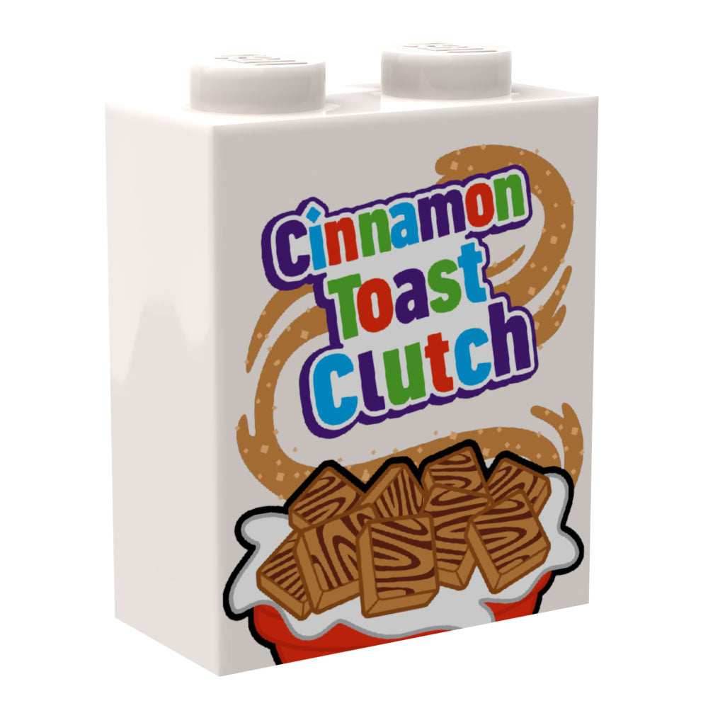 Cinnamon Toast Clutch Cereal Custom Printed 1x2x2 Brick made using LEGO part -