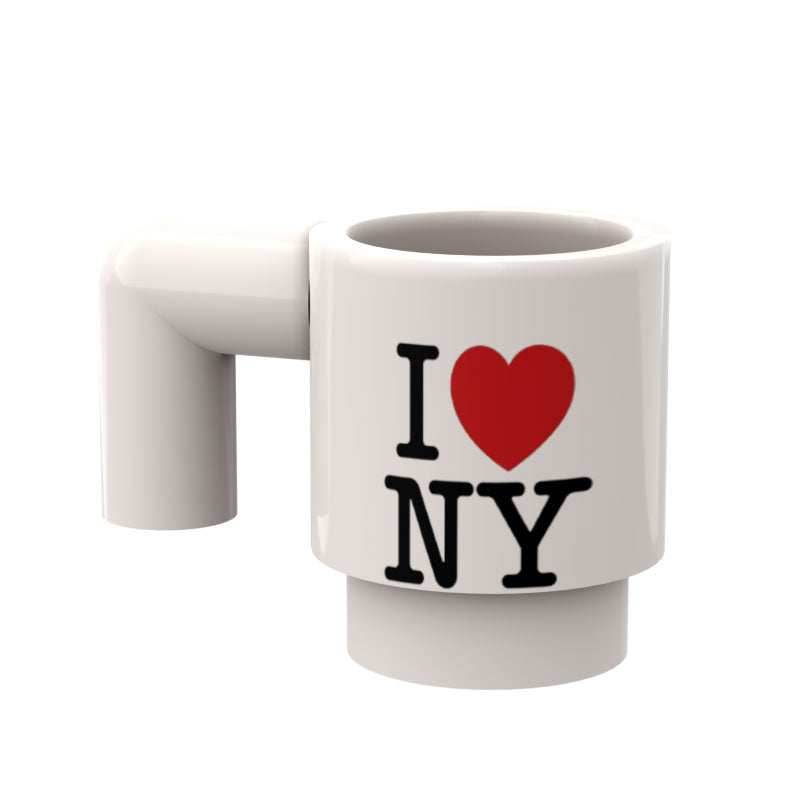 I LOVE NY Coffee Mug for Minifigs made from LEGO part - B3 Customs -