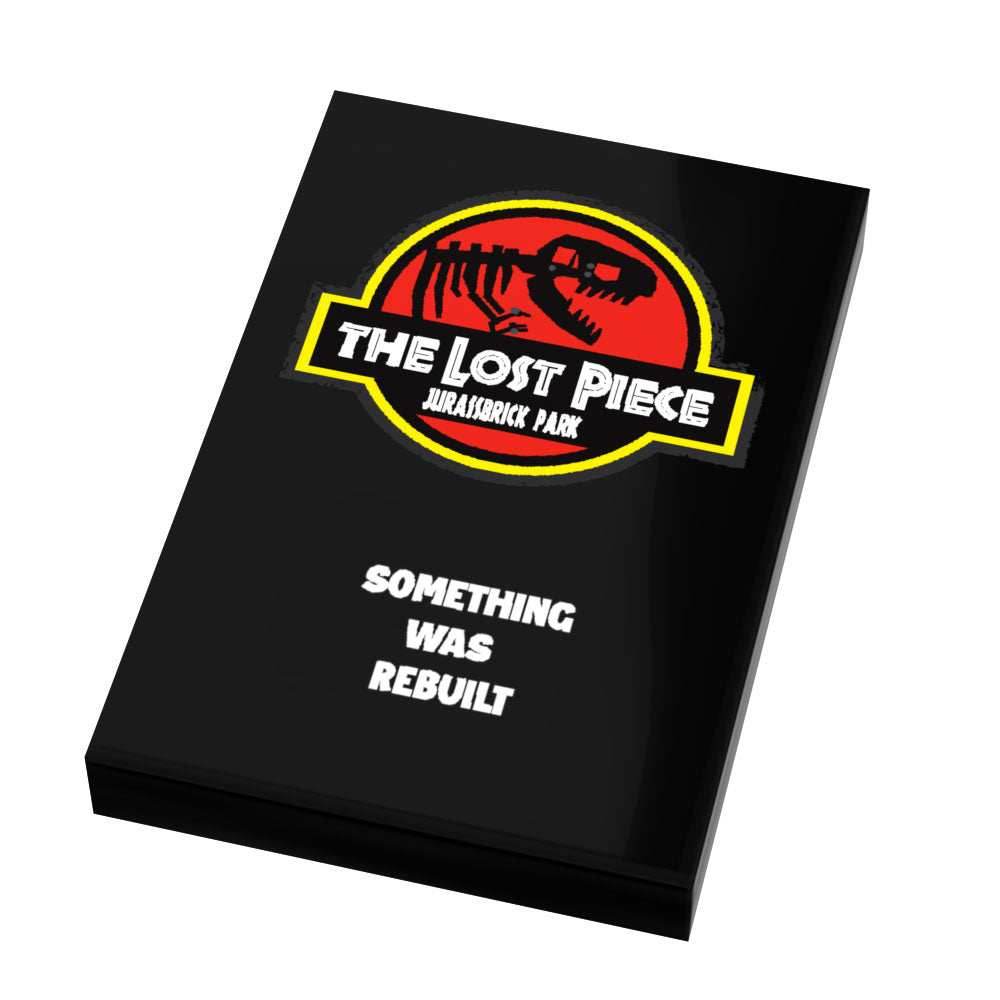 Jurassbrick Park 2: The Lost Piece Movie Cover (2x3 Tile) - B3 Customs -