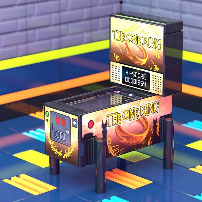 The One Ring, LOTR Pinball Arcade Machine Building Set made using LEGO parts -