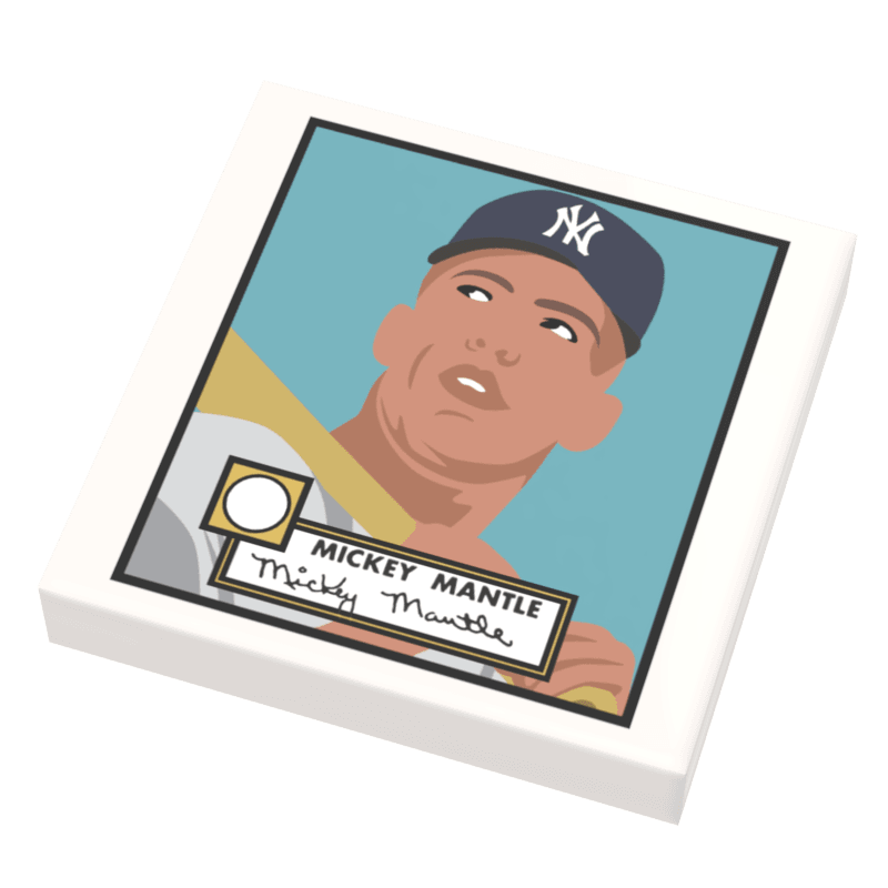 Mickey Mantle Baseball Card (2x2 Tile) -