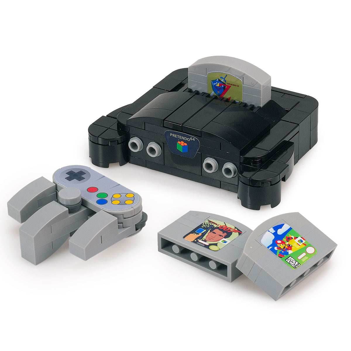Pretendo 64 - Custom Classic Video Game Console Set made using LEGO parts -