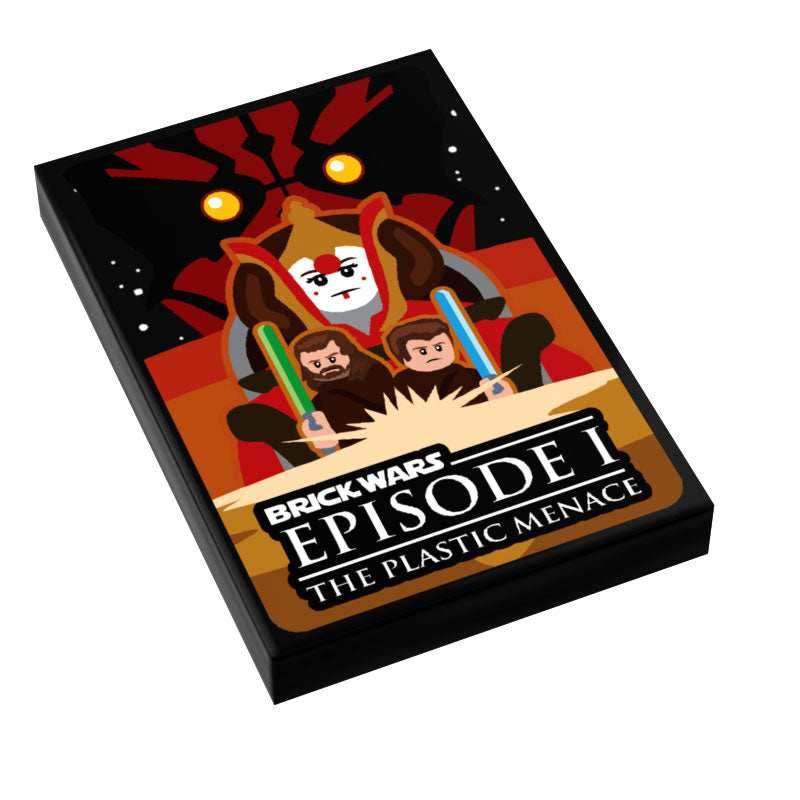 Brick Wars: The Plastic Menace (EP. 1) Movie Tile Cover (2x3 Tile) made using LEGO part - B3 Customs -