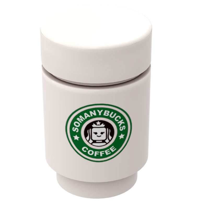 Somanybucks Coffee Cup for Minifigs made using LEGO parts - B3 Customs -