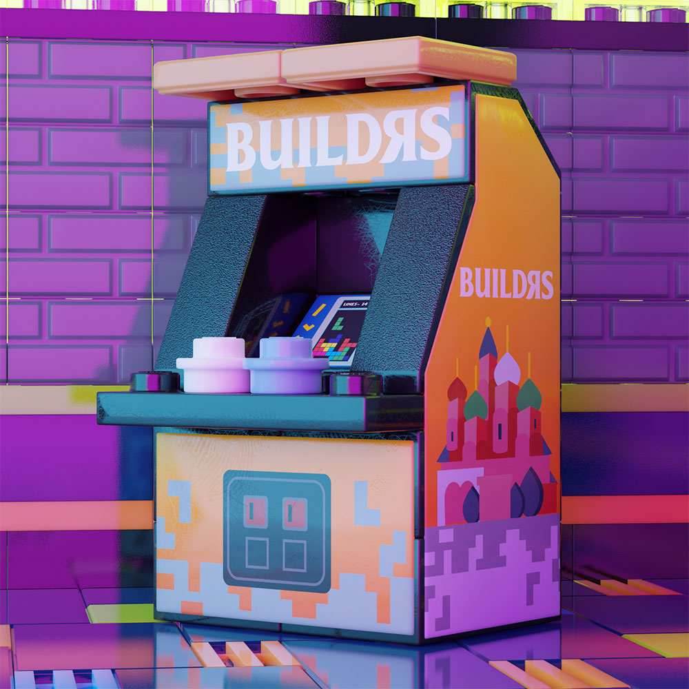 B3 Customs BUILDᴙS Arcade Machine Building Set made using LEGO parts -