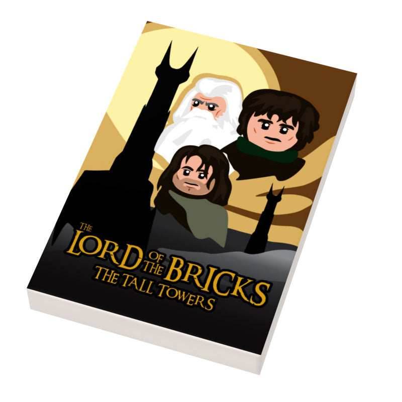LOTR Lord of the Brick, Two Towers Movie Cover (2x3 Tile) - B3 Customs -