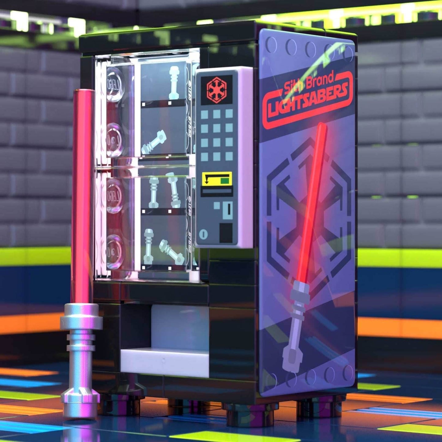 Sith Sabers Vending Machine Building Set made using LEGO parts - B3 Customs -