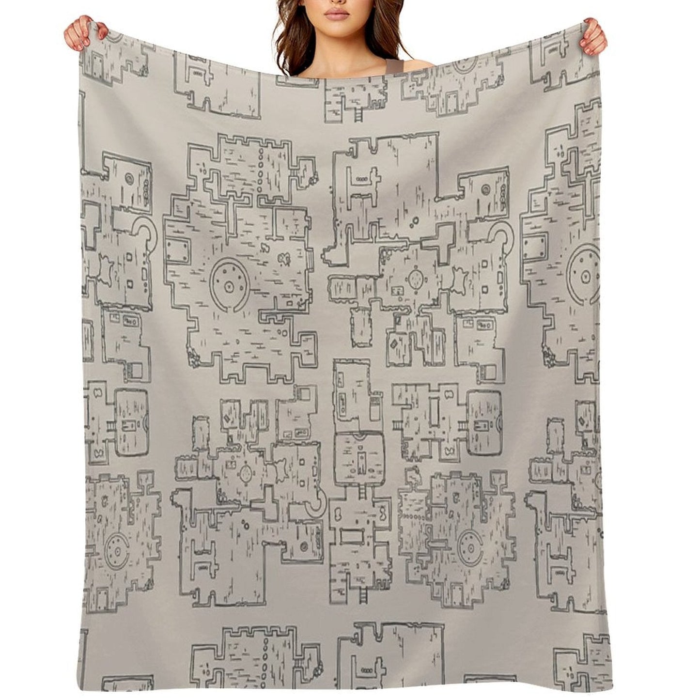 D&D Dungeon Map Throw Blanket