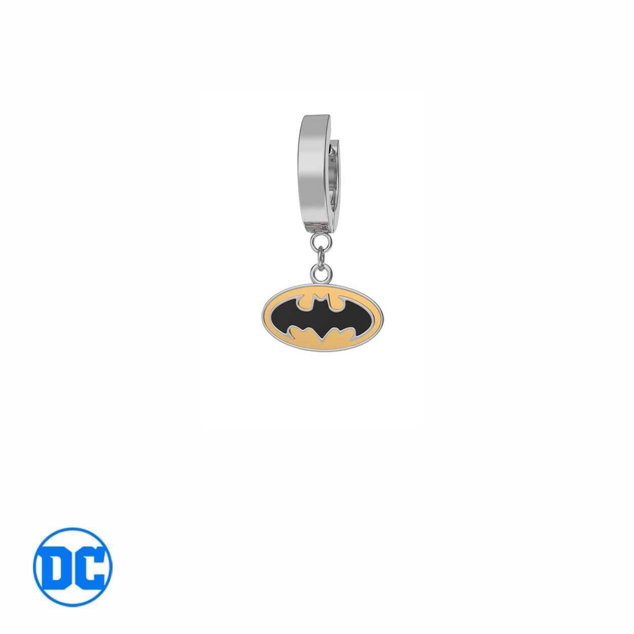 DC Comics™ Batman Oval Logo Earring - Chrome / Single