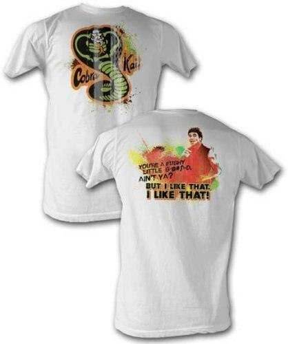 Distressed Cobra Kai Pushy Little Guy I Like That Adult T-Shirt - S