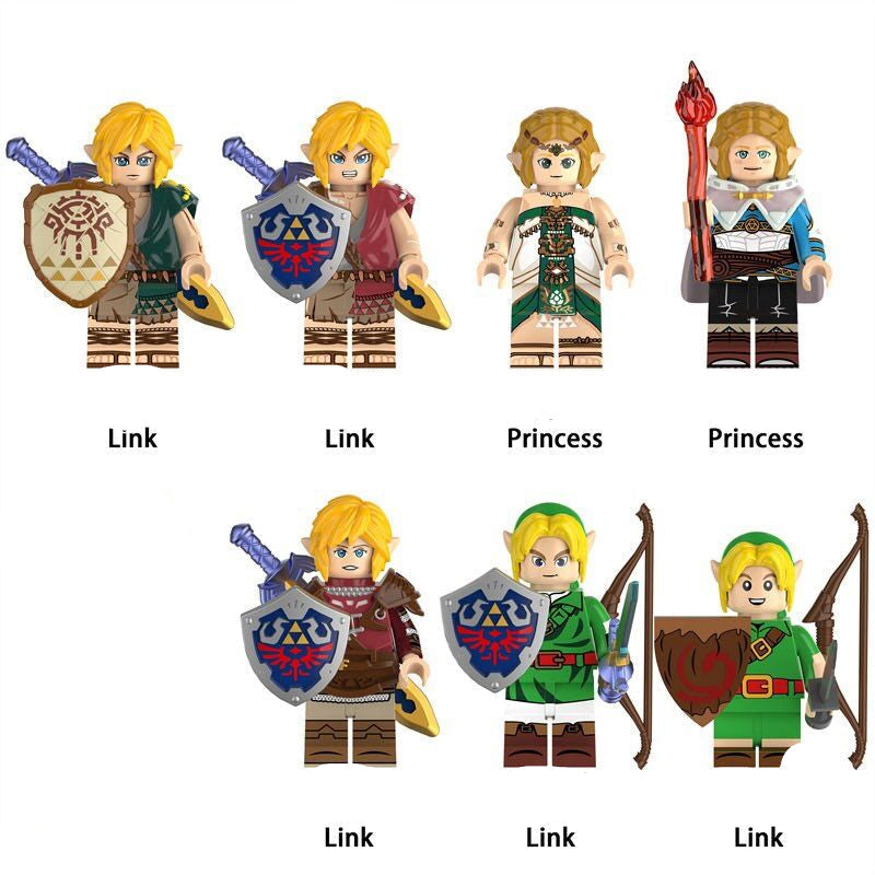 Link and Princess Zelda Minifigure 8-Pack – Legend Fantasy Adventure