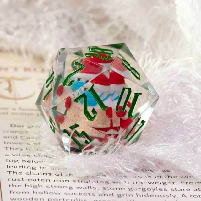 Masked Santa Holiday d20 Dice 33mm Christmas Dice (2021) -