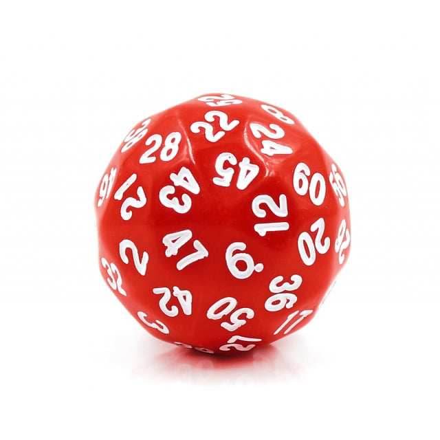 D60-Red Opaque w/White Numbers RPG DND Dice -