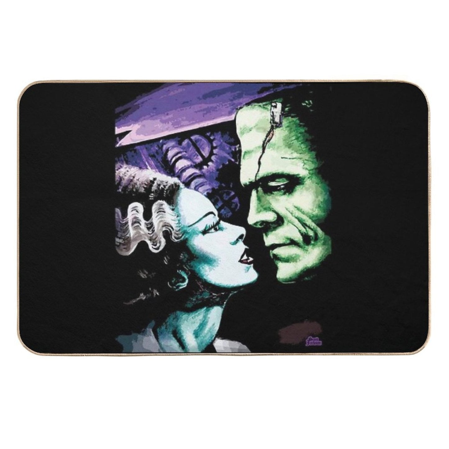 Bride & Frankie Monsters in Love Dirt-Trapping Bath Mat