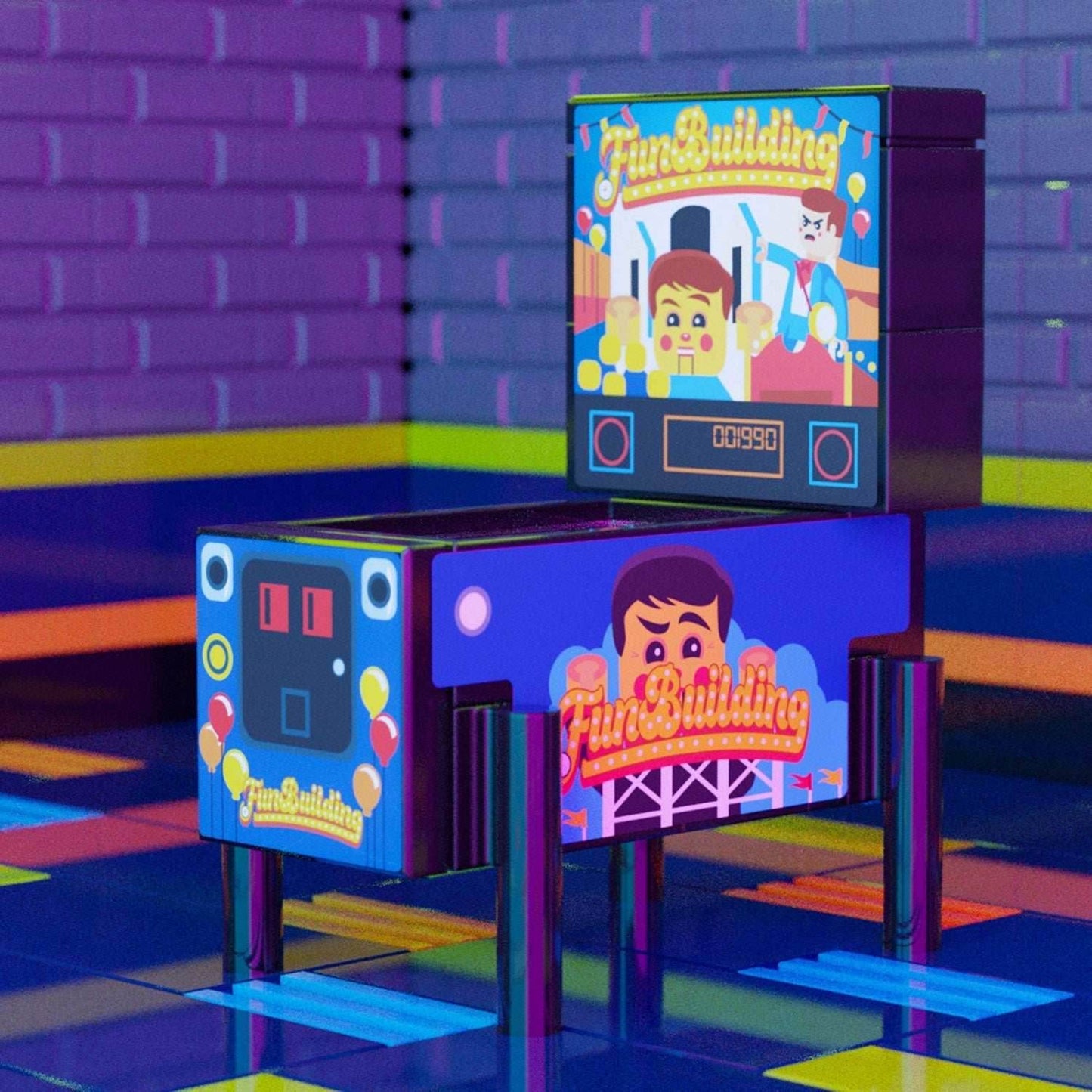 Fun Building - B3 Customs Pinball Arcade Machine Building Set -