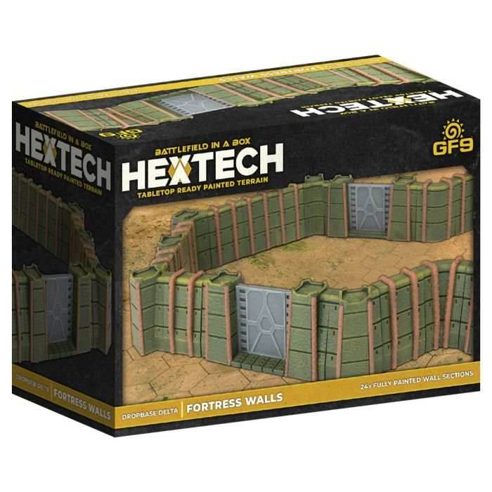 Battlefield in a Box: HexTech - Dropbase Delta Fortress Walls -