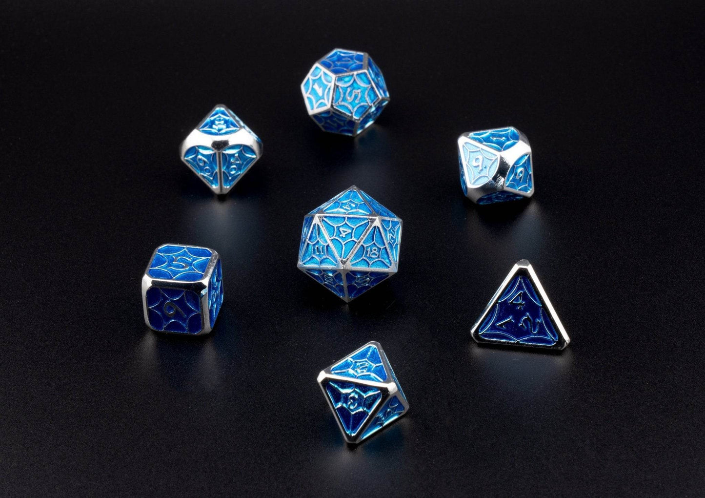 Gilded Sapphire Dice Set -