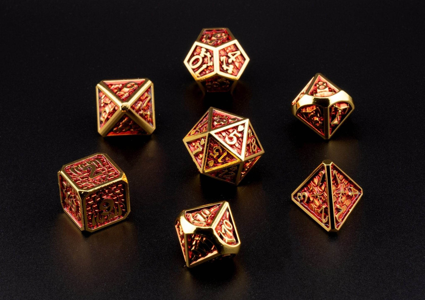 Golden Flame Dice Set -