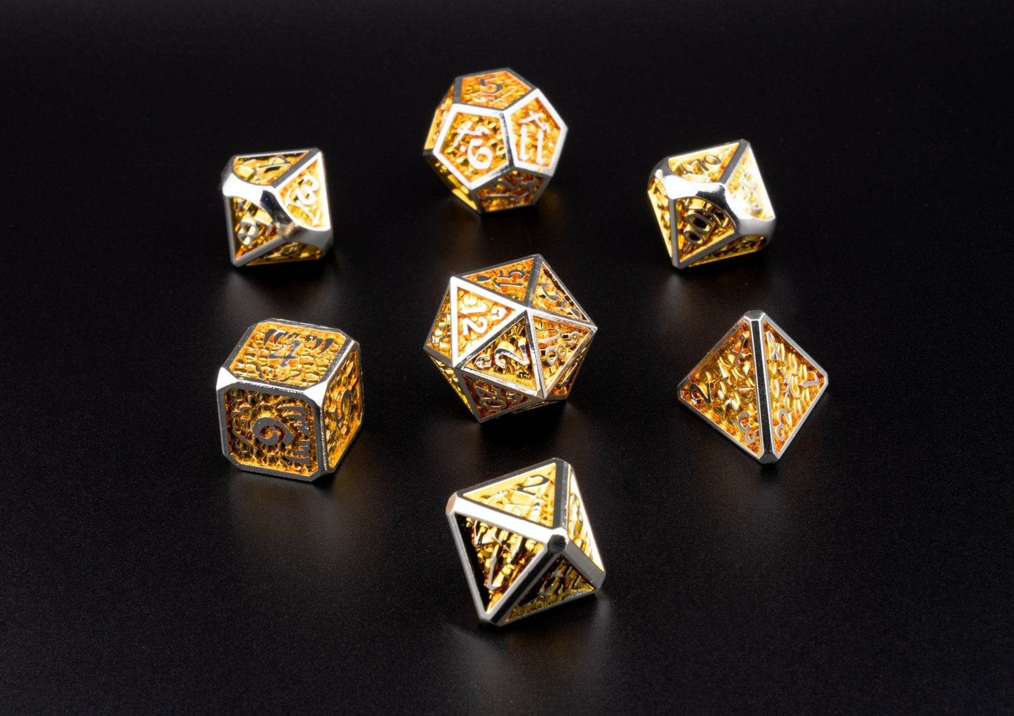 Golden Sunburst Dice Set -