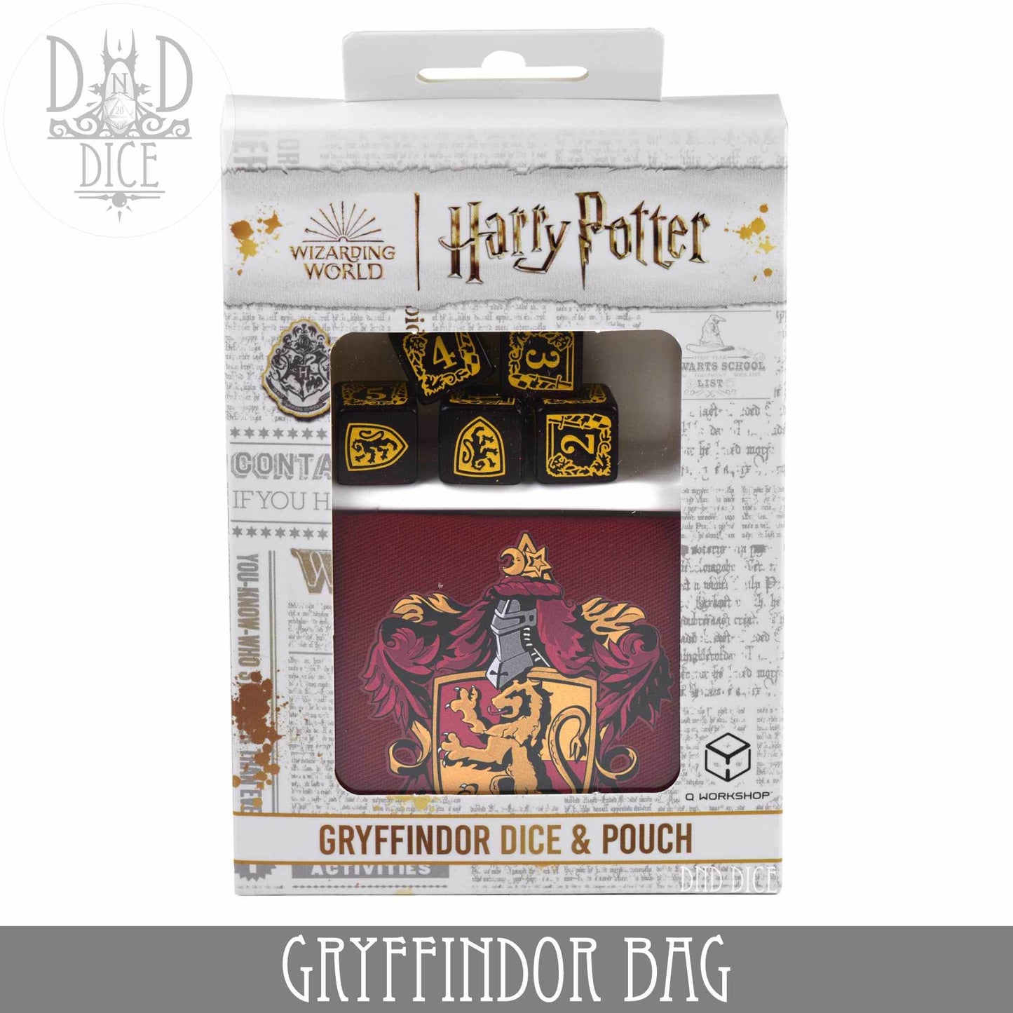 Harry Potter - Gryffindor Dice Bag & 5D6 -
