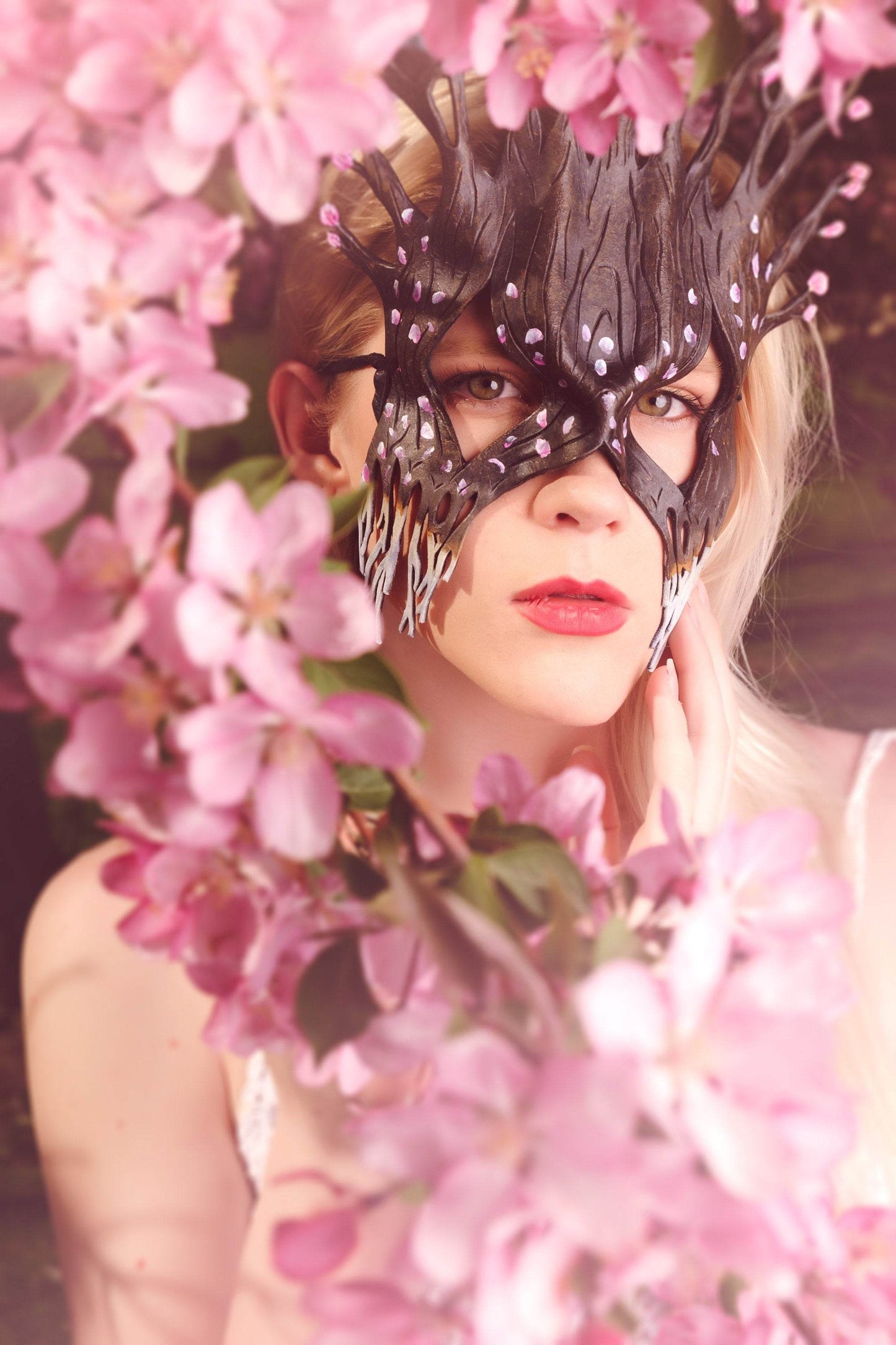 Spring - Handmade Genuine Leather Mask -