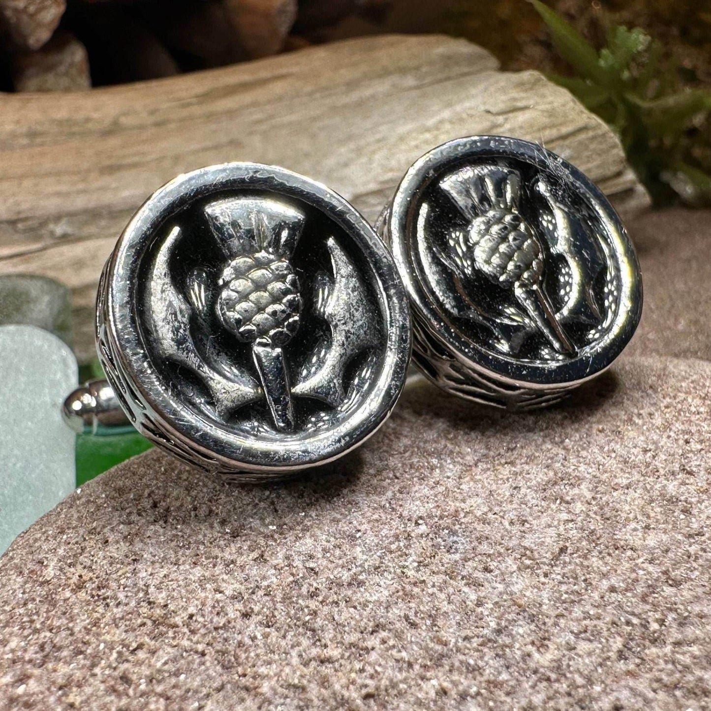 Elegant Thistle Cuff Links -