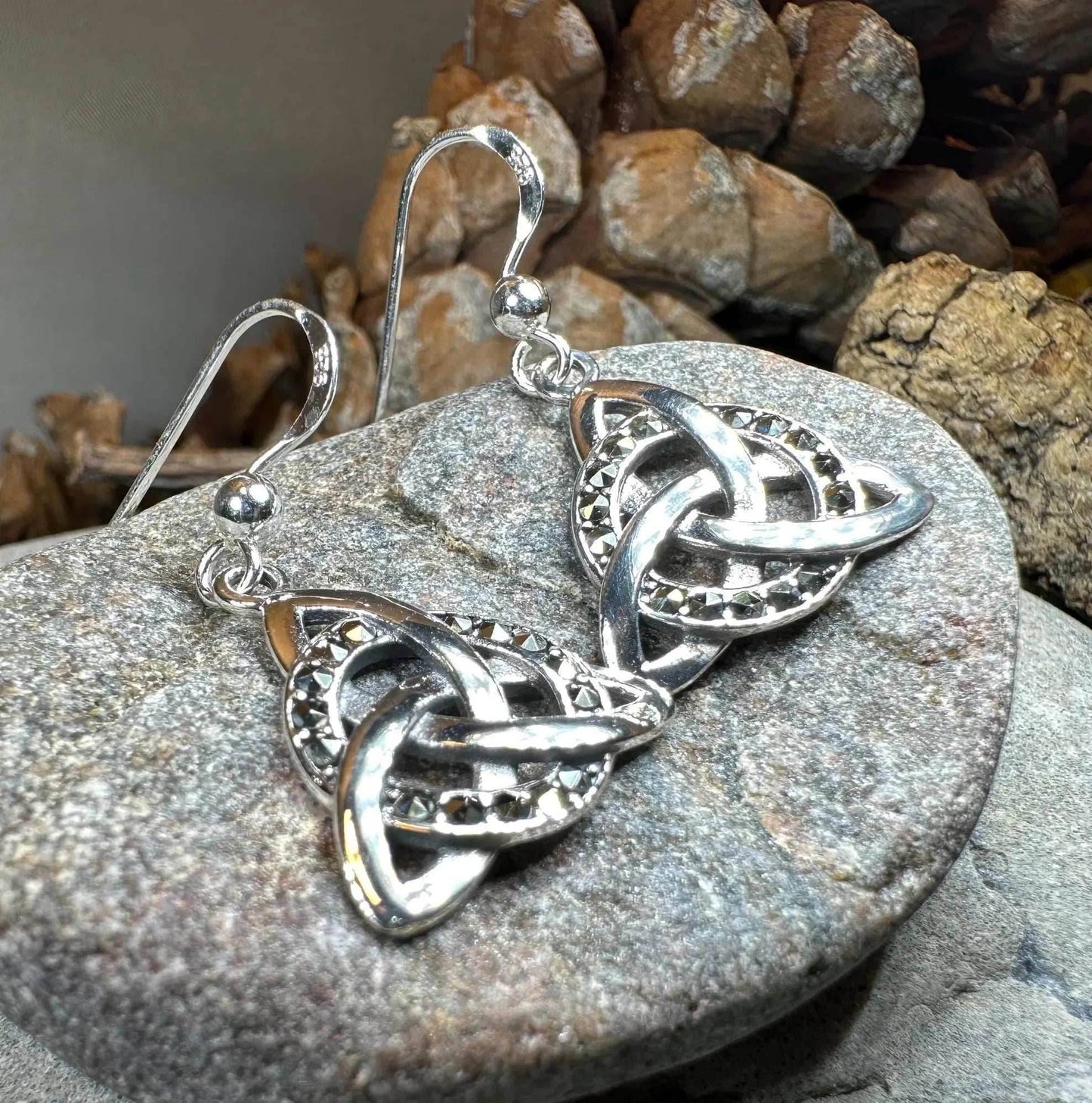 Triquetra Marcasite Earrings -