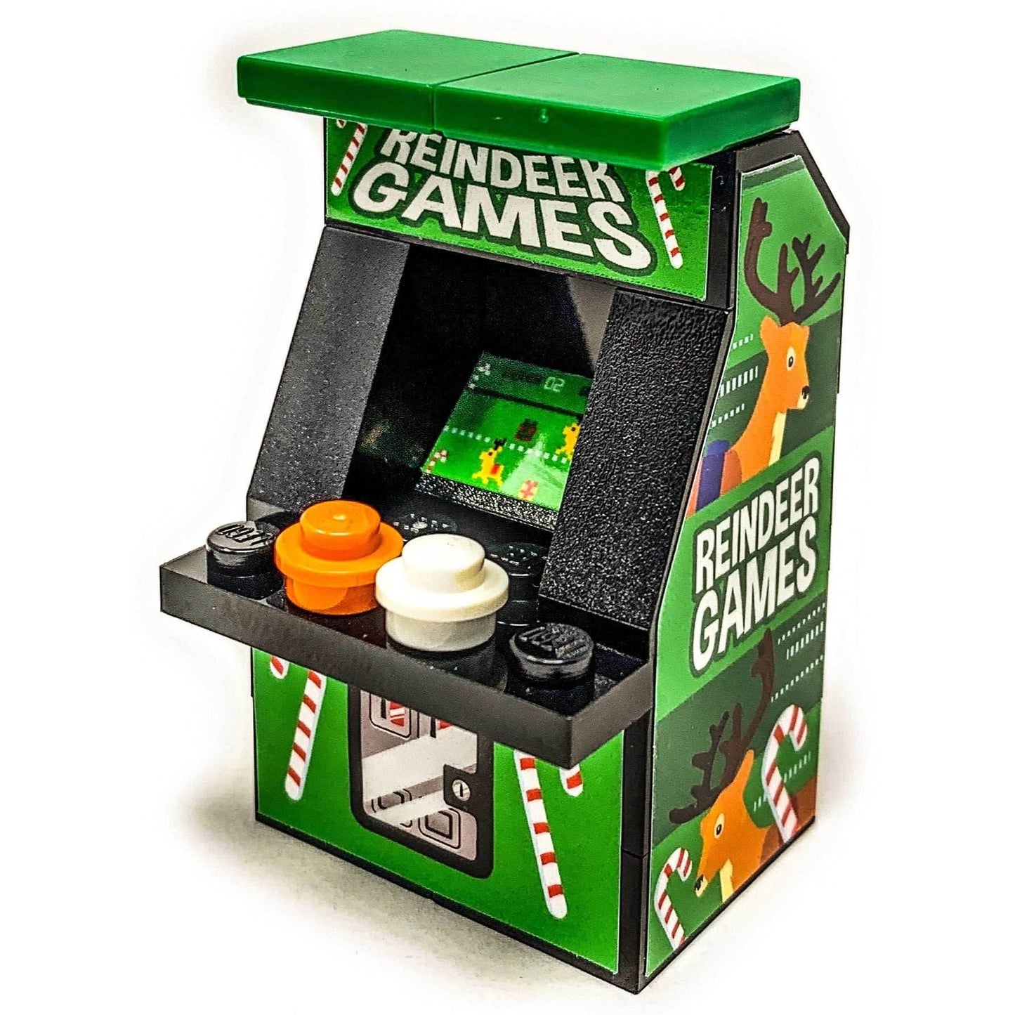 Reindeer Games Arcade Machine Toy Building Kit made using LEGO parts - B3 Customs -