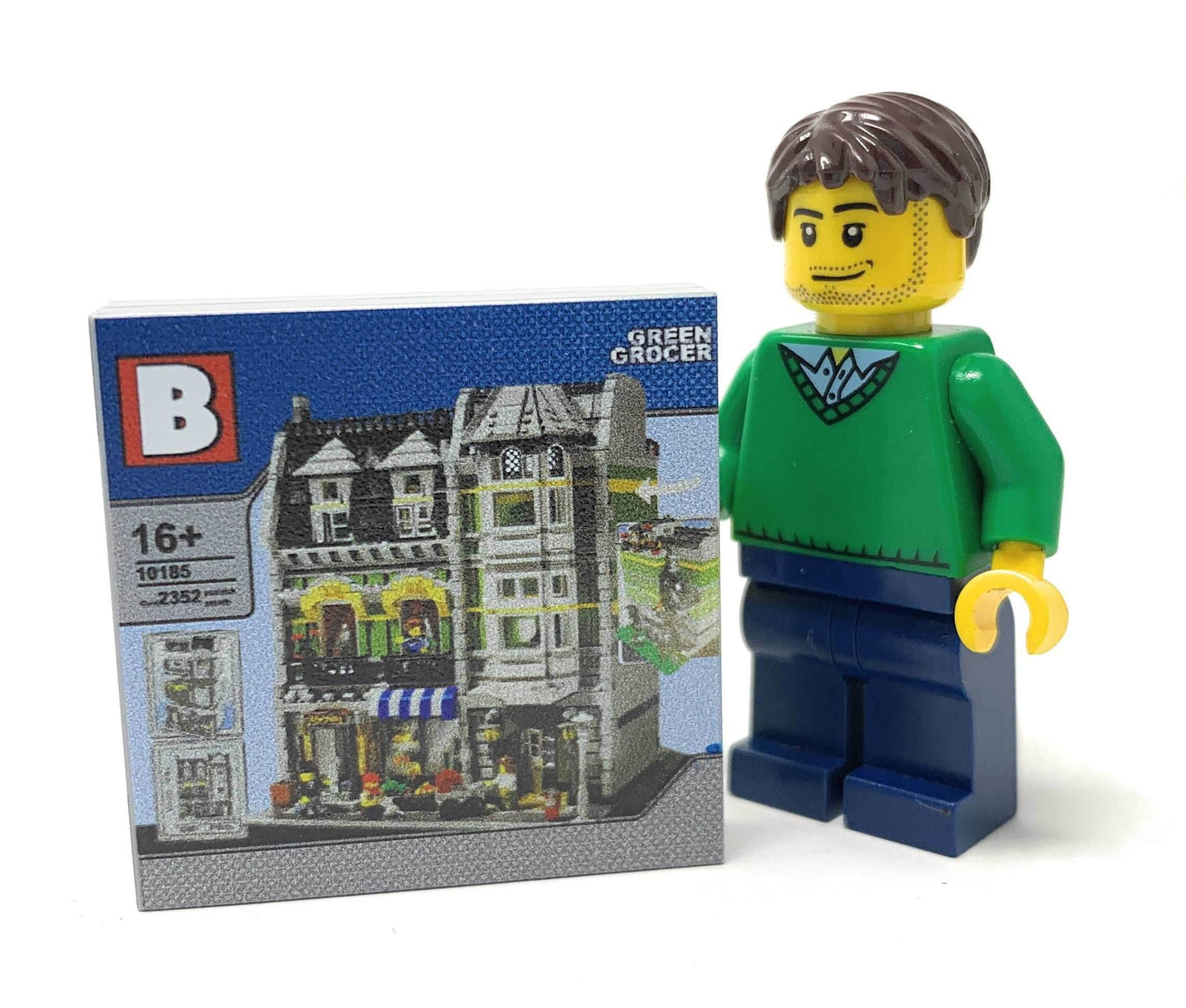 Custom Green Grocer Modular Minifig Scale Set (4x4 Tile) made using LEGO part - B3 Customs -