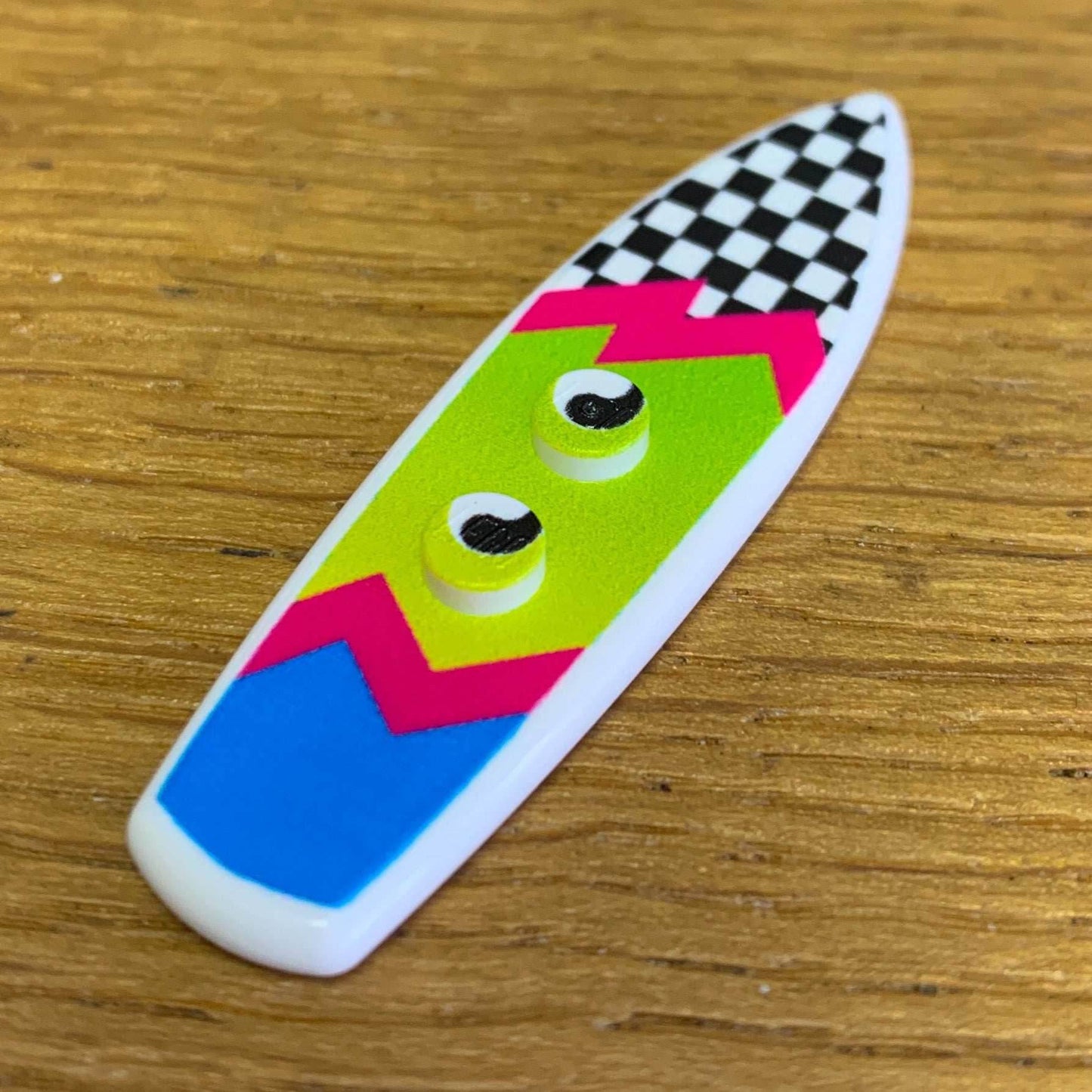 B3 Customs® Printed Ying Tang / Checkerboard Surfboard made from LEGO® bricks -