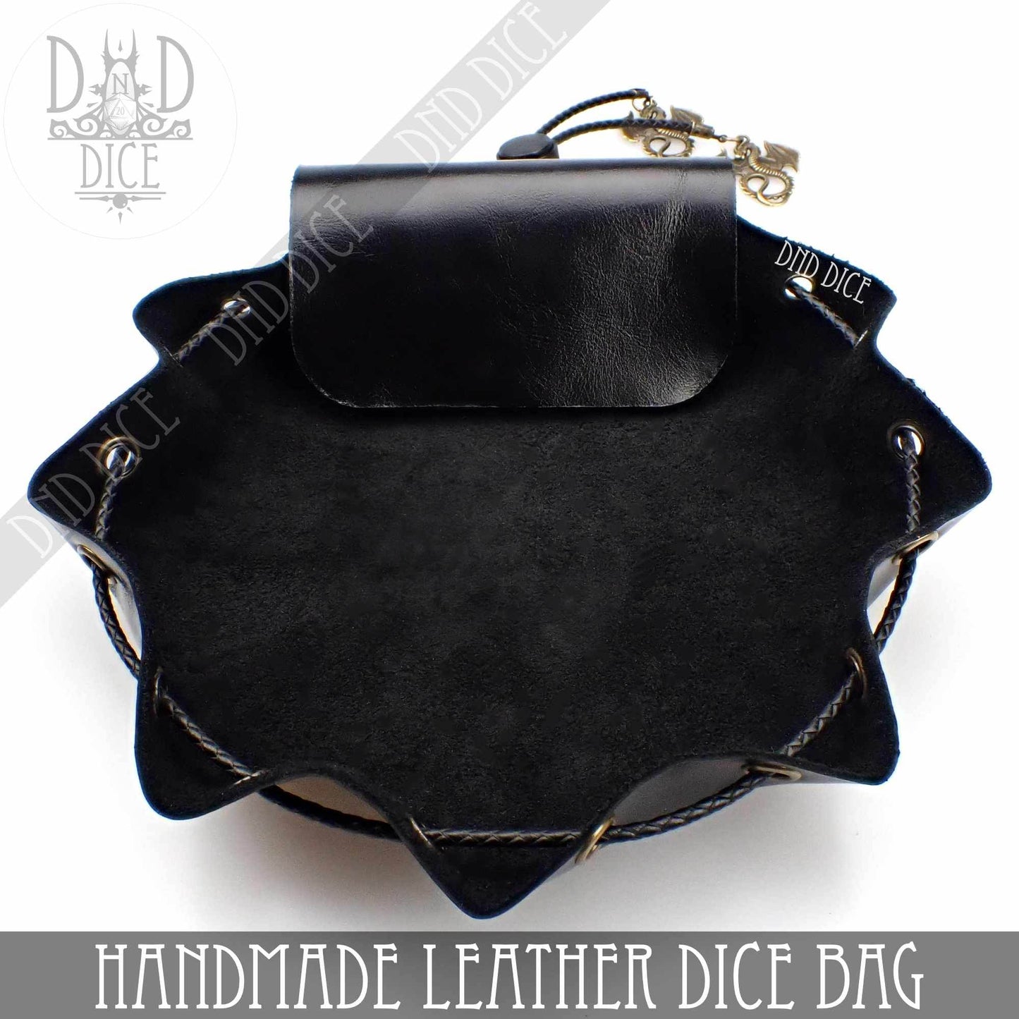 Italian Leather Dice Bag / Tray (Handmade) - Dragons