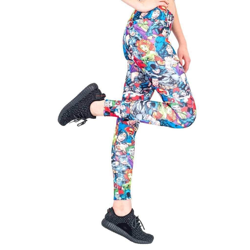 Justice League Mob Scene Leggings - S