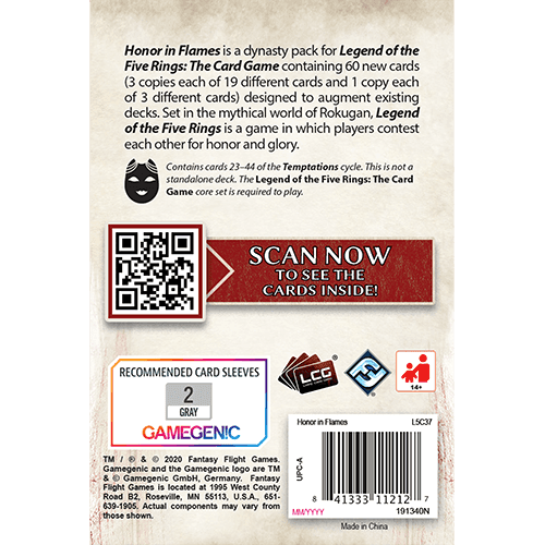 Legend of the Five Rings LCG: Honor in Flames -