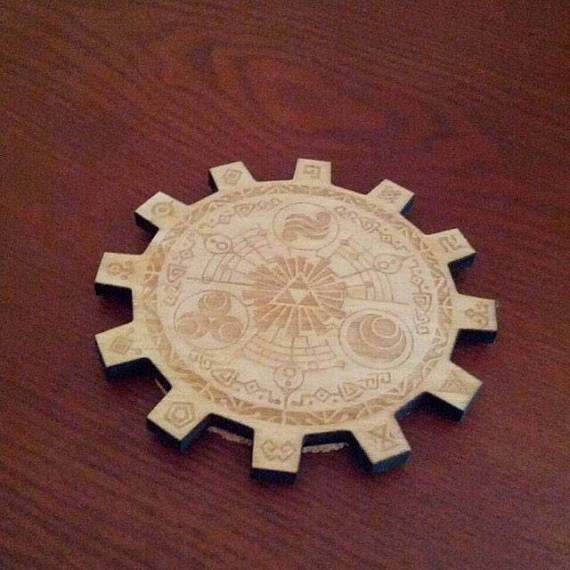 Legend of Zelda Gate of Time Baltic Birch Wood Laser Cut Coasters Set of Six -