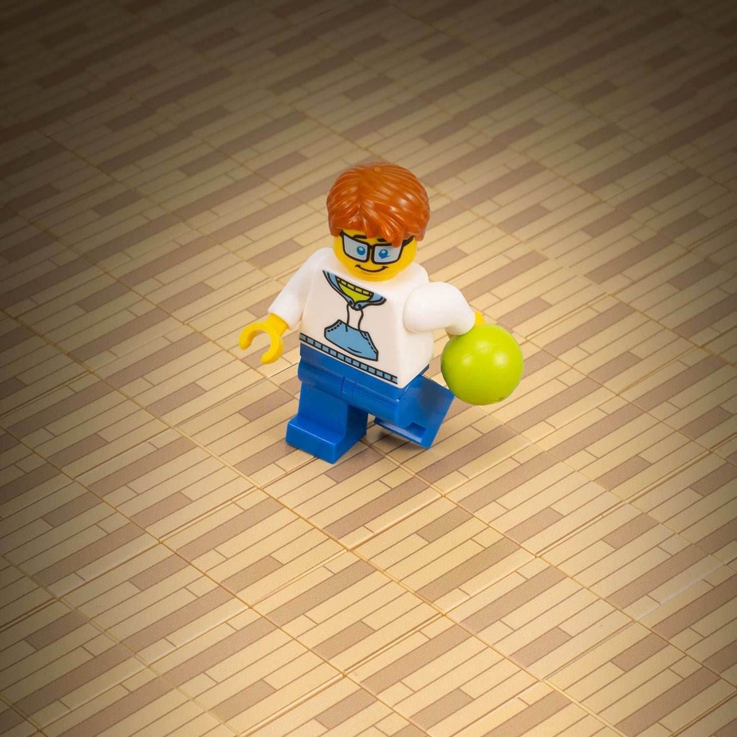 Hardwood Flooring (Light) / Basketball Court 2x2 Tile made using LEGO parts -B3 Customs -