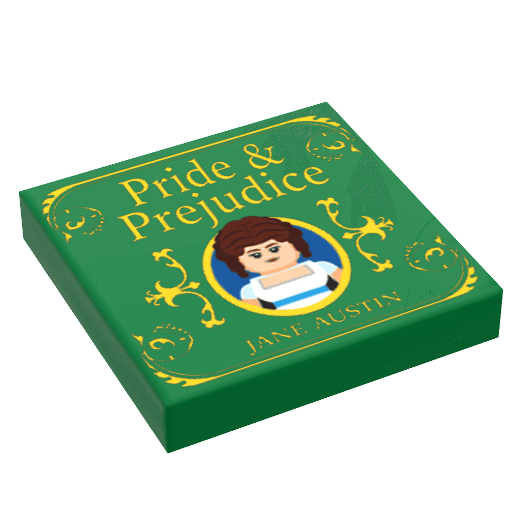 Pride & Prejudice Book (2x2 Tile) made using real LEGO part - B3 Customs -
